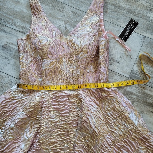 NWT Temptations Gold Pink Brocade Gown Size 12 Luxury Gala Dress $400 MSRP main image 8